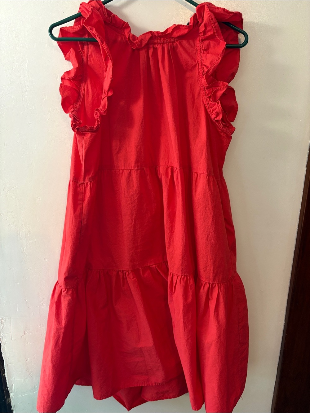 Maggy London Red Ruffle-Trim Casual Dress Size 6